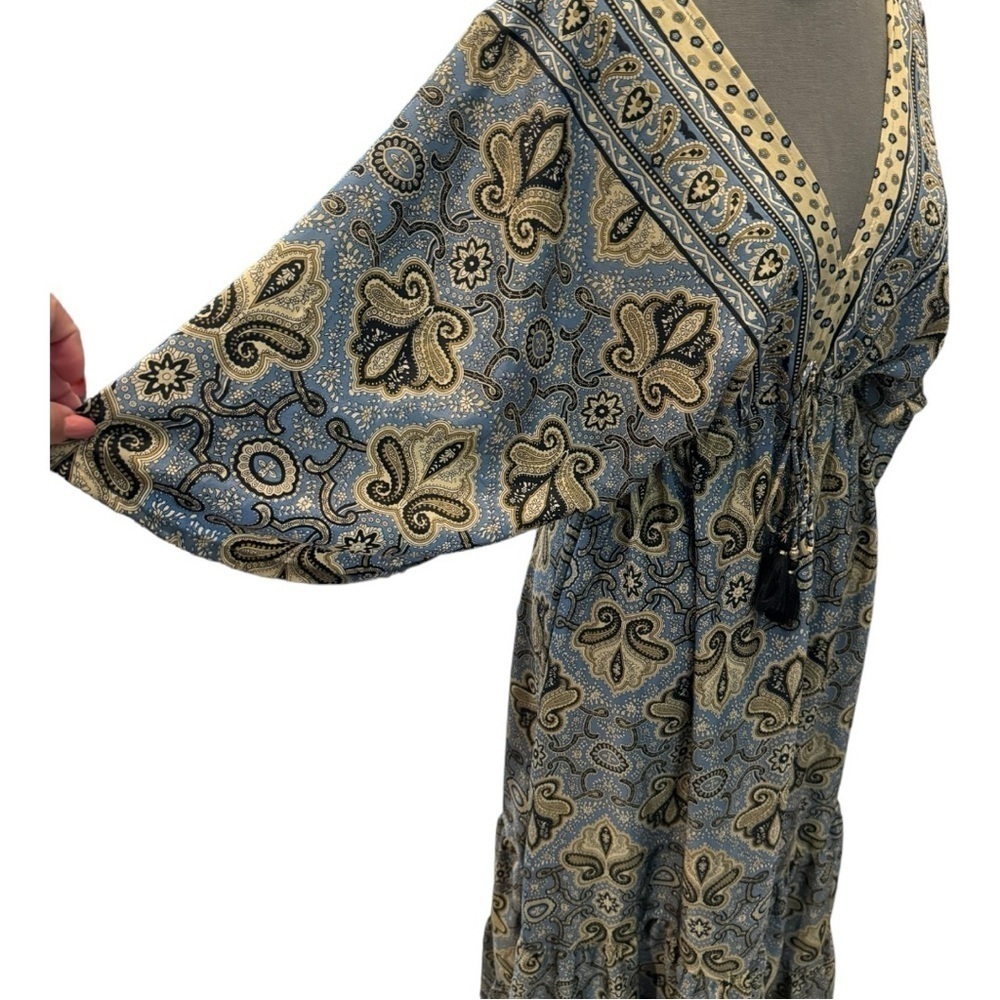 Zury silk boho kafkan free size dress - Picture 4 of 11
